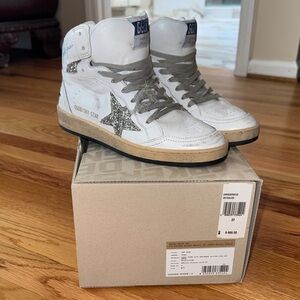 Golden Goose White Sneakers with Silver Star